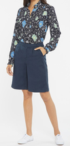 NYDJ Relaxed Bermuda Shorts Oxford Navy Size 12 NEW - £38.45 GBP