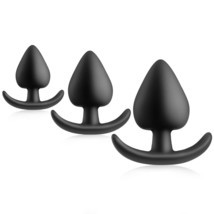 Silicone Anal Plug Trainer Kit Pack Of 3 Butt Plugs With Narrow Flared B... - £25.53 GBP