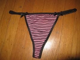 French Kitty striped thong panty large - $22.44