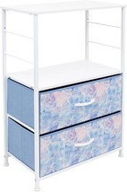 Tie-Dye Blue Sorbus Nightstand 2-Drawer Shelf Storage - Bedside Furniture And - £51.82 GBP