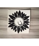 Matte black sunflower horseshoe decal 11 inches tall 9.88 inches wide - €10,29 EUR