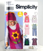 Simplicity Sewing Pattern #5317 Size A 1/2,1,2,3,4 Toddlers&#39; Top Pants H... - £5.11 GBP
