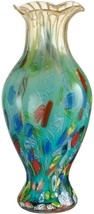 Vase Dale Tiffany Festive Ruffle Hand-Blown Art Glass Blown - £159.84 GBP
