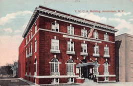 AMSTERDAM NEW YORK~Y M C A BUILDING~ 1916 POSTCARD - $6.10