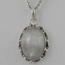 Solid 925 Sterling Silver Rainbow Moonstone Pendant Necklace Women PSV-1986 - £24.34 GBP+