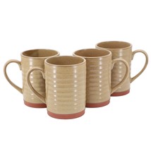 Gibson Home Terra Bella 4 Piece 18.5 Ounce Terracotta Mug Set in Sandstone - $64.49