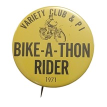 1971 Seattle Post Intelligencer &amp; Variety Club Bike-A-Thon Pinback Button Bag 2 - £6.37 GBP