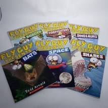 Lot of 6 Tedd Arnold FLY GUY PRESENTS Books Bats Space Sharks Firefighters Dinos - £12.49 GBP