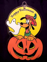 1998 Halloween Diecut Disney Pluto &amp; Pumpkin Ghost Paper Magic Group Die Cut - £7.79 GBP