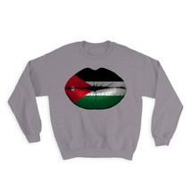 Lips Jordanian Flag : Gift Sweatshirt Jordan Expat Country For Her Woman Feminin - £23.05 GBP