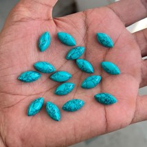 5x10 mm Marquise Lab Created Blue Turquoise Cabochon Loose Gemstone Lot 10 pcs - $7.91