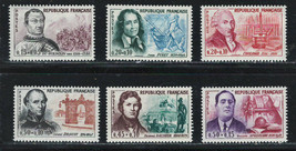 FRANCE 1961 Very Fine MLH Semi-Postal Stamps Scott # B350-B355  Famous Men - £13.38 GBP