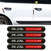 5.0L Coyote V8 Black Carbon Fiber Car Emblem Badge Sticker Protector Guard 4Pcs - £14.26 GBP