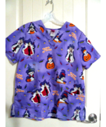 The Wonderful World of Disney Halloween Trick or Treat Scrub Top Sz M  d... - €7,59 EUR
