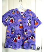 The Wonderful World of Disney Halloween Trick or Treat Scrub Top Sz M  d... - £7.00 GBP