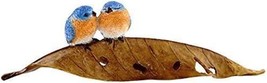 Bluebirds on Leaf Miniature Resin Fairy Garden Bird Figure Weather Resistant - £15.02 GBP
