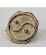 *B) Vintage Yin And Yang Taijitu Octagon Sterling Silver Handmade Pin - £39.56 GBP