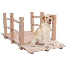 Outdoor Solid Wood 5-Ft Garden Bridge in Natural Wood Finish - $3,412.91 MXN