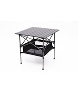 1-piece Folding Outdoor Table with Carrying Bag 27.56X27.56X27.56in, Black - £69.38 GBP