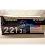 Genuine Brother TN-221 C/M/Y Standard-Yield Toner Cartridge 3 Pack 3PK R... - £42.64 GBP