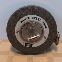 Vintage White Steel Tape Measure By Lufkin Made In Usa Model HW50 50ft. 3/8&quot; - £13.96 GBP