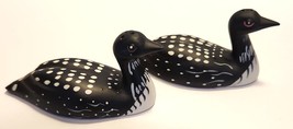 Loon Salt and Pepper Shakers Hand Painted Ceramic 3 1/2&quot; X 2&quot; G&amp;G MFG Vintage - £11.84 GBP