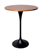 LeisureMod 27&quot; Round Bar Height MDF Top Pub Table and Black Stainless St... - $8,157.51 MXN