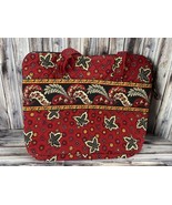 Vera Bradley Red Coin Leaf All Around Zip Large Shoulder Laptop Bag -15 ... - $24.18