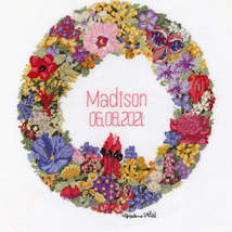 Australian Wildflower Wreath cross stitch kit design by Helene Wild - $40.95