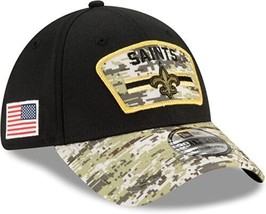 New Orl EAN S Saints New Era 39THIRTY 2021 Salute To Service Hat Flex Fit M/L $38 - £28.56 GBP