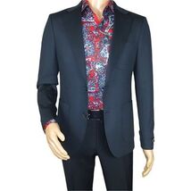 Men's MONO Turkey Casual Dress Jacket Patch Pockets Thick Cotton 1557-002 Navy image 2
