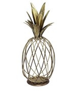 11.5 Inch Gold Metal Wire Pineapple Sculpture - £71.00 GBP