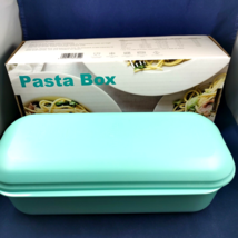 Microwave Pasta Vegetable Cooker Steamer Strainer Server Aqua NOS - $8.59