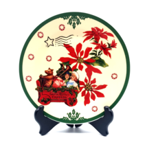 Clay Art Christmas Plate 8&quot; Set Replacement Santa Clause Express Poinsetta Toys - £12.28 GBP
