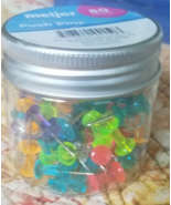 80 Count Neon Push Pins-Brand New-SHIPS N 24 HOURS - $274.57 MXN