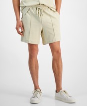 Alfani Pique All Cotton Shorts Men&#39;s XL Brown Rice Solid 5.5 inseam - $19.99