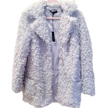 Romeo + Juliet Couture Grey Blue Faux Curly Fur Coat NWT Mob Wife - $74.80