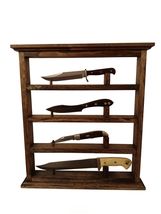 Rustic Wood 4 Place Wall Knife Display for 10" - 15" Hunting Collectible... - $64.99