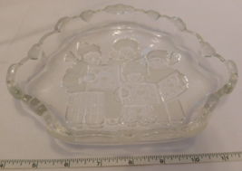 Mikasa Crystal Christmas Carolers Candy Sweet Dish 8.25&quot; X 7&quot; Clear Crystal - £16.45 GBP