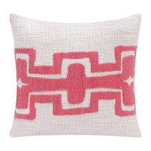 20&quot; X 20&quot; Coral And Ivory 100% Cotton Geometric Zippered Pillow - £49.64 GBP