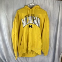 MICHIGAN WOLVERINES FLEECE LINED PULLOVER HOODIE MEN SIZE XXL YELLOW CHA... - £29.88 GBP