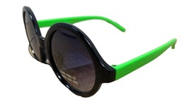 Girls Willow Round Black Sunglasses with Green Temples kid 2507 Green 71 - £7.33 GBP