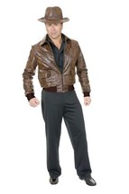 Distressed Leather Jacket Indiana Jones Halloween Costume Men Plus Size 3X - £36.50 GBP