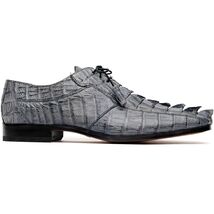 Cancun Genuine Caiman Crocodile Dress Derby's Shoes Gray image 2