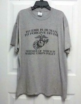 Sz L Gildan Mens Gray Blend Graphic SS Tee T Shirt 42-44&quot; Marine Corps P... - £8.73 GBP