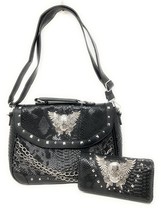 Texas West Women&#39;s Skull Chain Concealed Carry Handbag Purse Shoulder Bag/Crossb - £48.78 GBP