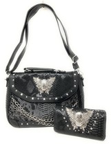 Texas West Women&#39;s Skull Chain Concealed Carry Handbag Purse Shoulder Ba... - £49.03 GBP