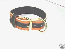 1 1/2 in 2 TONE LEATHER WORKING  COLLAR POLICE K9 SCHUTZHUND K-9 - $24.82
