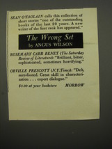 1950 Morrow Book Advertisement - The Wrong Set by Angus Wilson - £14.53 GBP