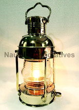 Vintage Heavy Duty Nautical Solid Brass 15&quot; Electric Anchor Lantern Home Decor - £90.21 GBP